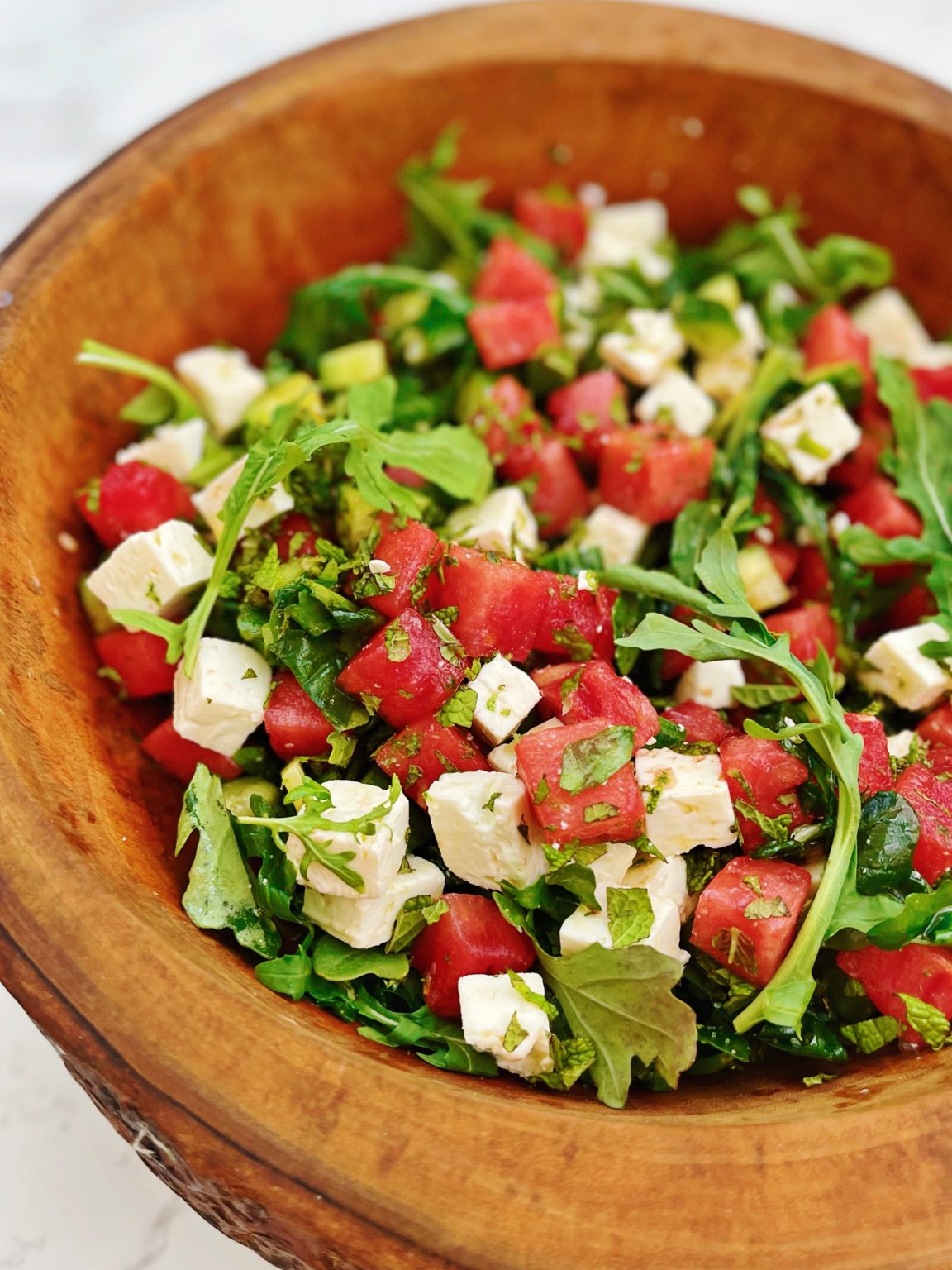 Watermelon Feta Salad With Arugula And Mint Dinner Reinvented